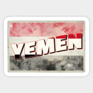 Yemen vintage style retro souvenir Sticker